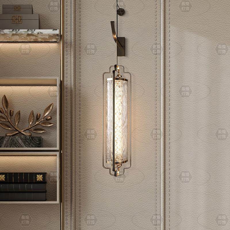 新中式设计创意壁灯中古风禅意书房个性床头灯酒店大堂走廊过道灯
