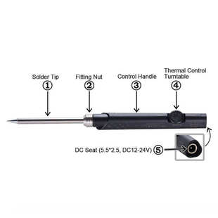 SH72 便携式电烙铁 65W恒温可调 DC5525接口 12-24V 含电源适配器