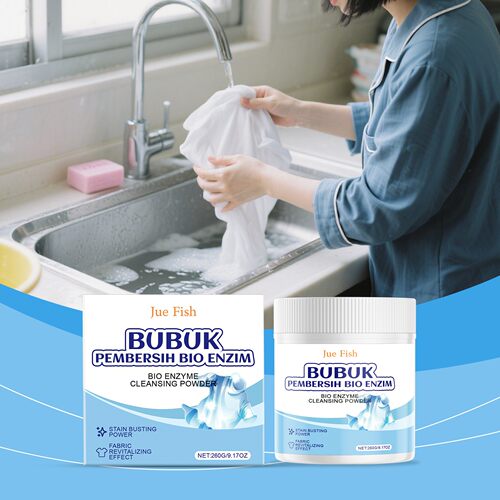 JUE FISH Laundry Detergent Powder - Quick Stain Removal, Col