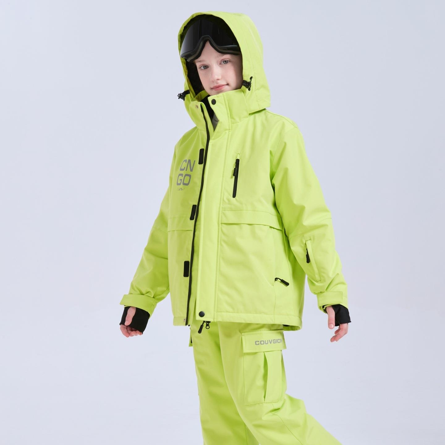 匡箭儿童滑雪服套装男童女童冬季户外防水保暖加厚单板双板滑雪服
