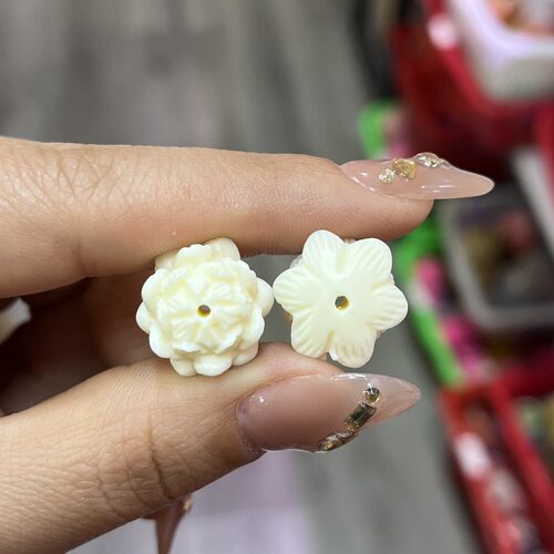 2026象牙果雕刻配珠立体莲花DIY菩提果手串超萌可爱配饰手持配件