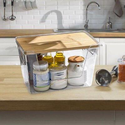 Home Multifunctional Storage Box Clear for Laundry Room