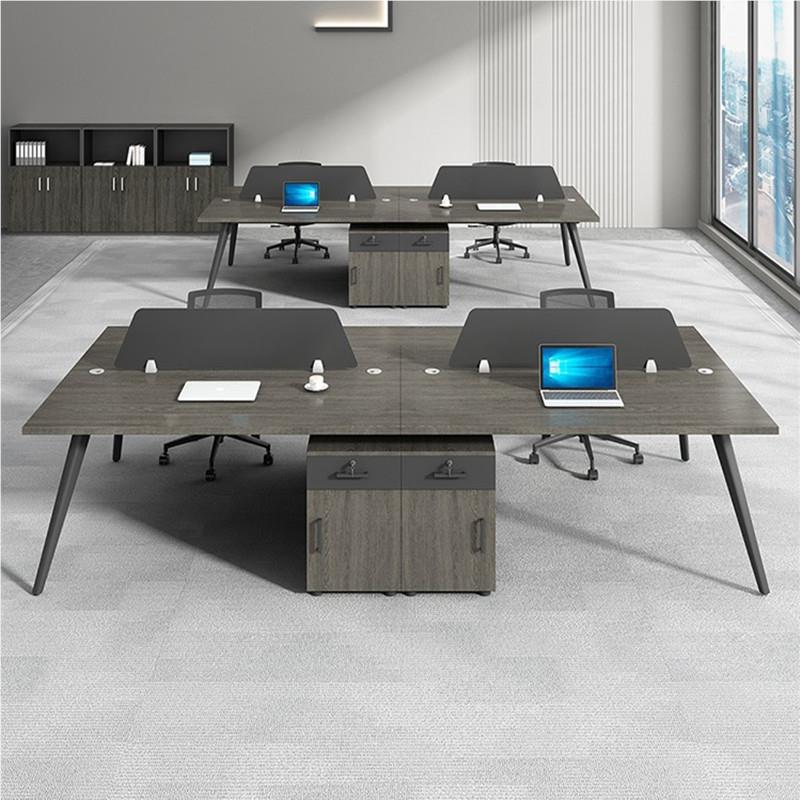 职员办公桌简约现代4/6人工位桌椅风卡办公屏室桌组合座办公家具