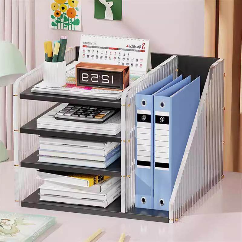 办公室文件收纳架书房台面简易书架多层儿童桌面置物架家用整理架
