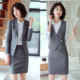 女西装 经理正装 套装 新款 酒店前台气质工作服制服 裙2019秋季 职业装