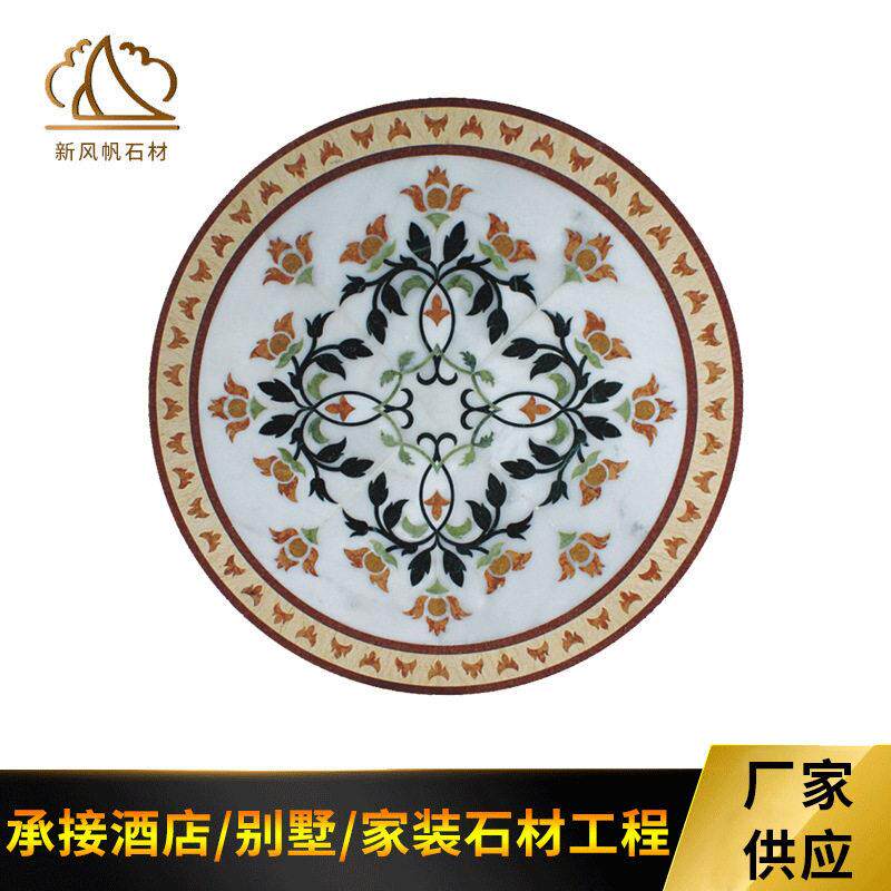 水刀拼花图 客厅玄关过道抛金砖 中式古典走廊拼花艺术地板砖供应