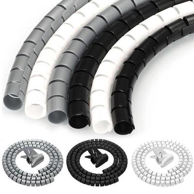 Black Cable Wire Protector Cable Organizer Management Pipe F