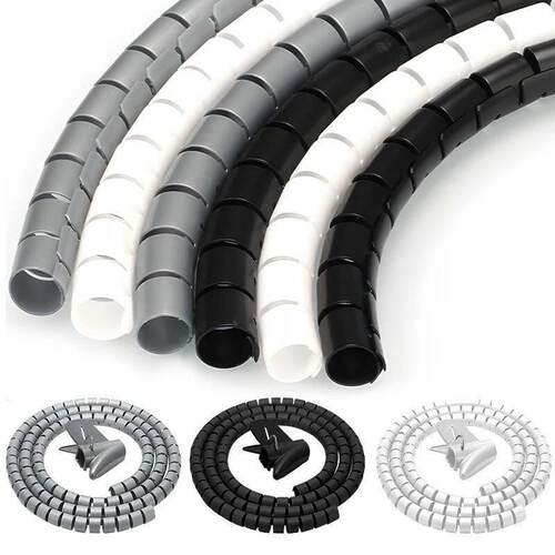Black Cable Wire Protector Cable Organizer Management Pipe F