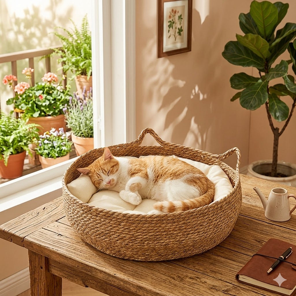 草编藤编猫窝四季通用清凉沙发