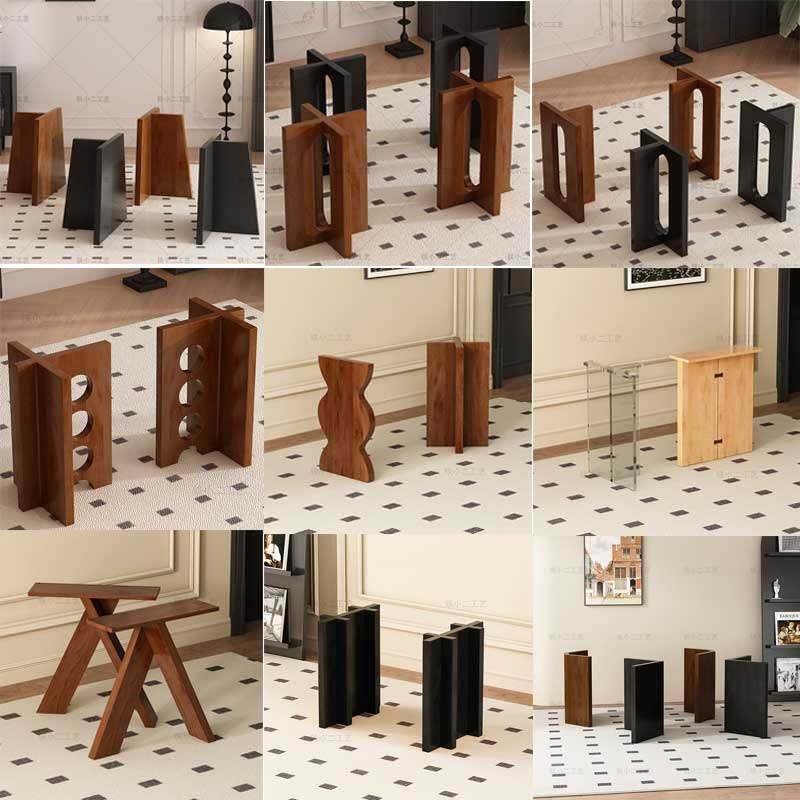 复古圆餐桌腿支架侘寂中古风实木大板书桌大理石岛台茶几异形桌腿,商业/办公家具,台脚台架/家具支架,淘宝优惠券,粉丝福利购,淘宝优惠卷