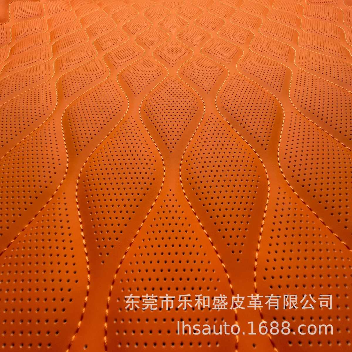 汽车座椅改装面料 超细纤维 绗绣可选择格子款式10MM间棉人造革