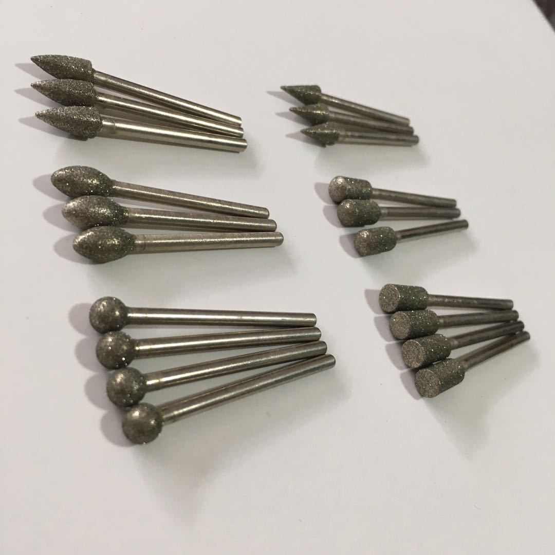 20PC金钢石磨头磨针电磨配件打磨机配件抛光机配件打孔雕刻机抛光
