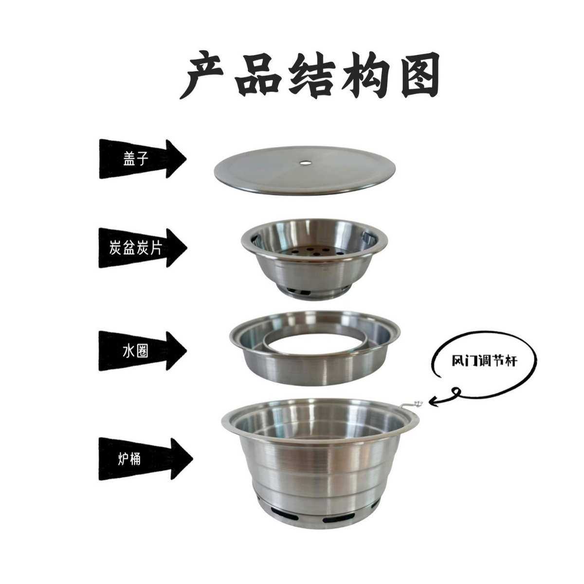 韩式炭烤炉不锈钢上排烟330商用木炭烤炉 厂家批发