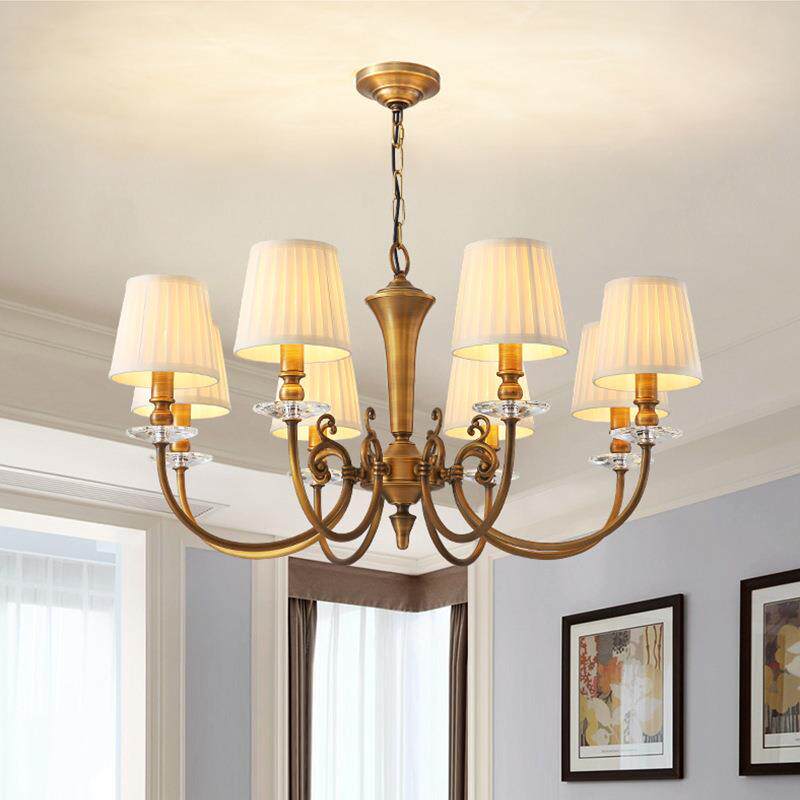 新品美式吊灯客厅灯全铜简约现代卧室灯轻奢餐厅乡村别墅灯具