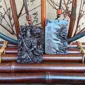 关公挂件关二爷玉化吊木饰品挂件关公车枣平安无事坠牌