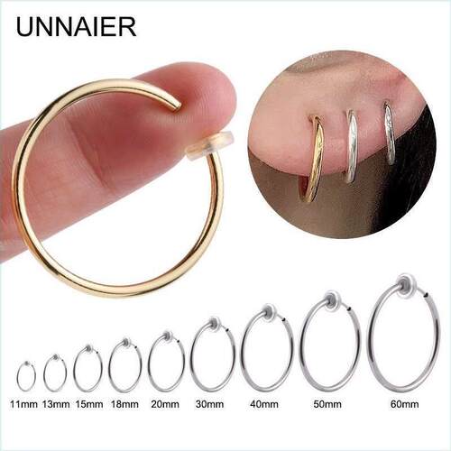 1 Pair Ear Cuff Fake Hoop Earrings Man Wiout Drilling Ear
