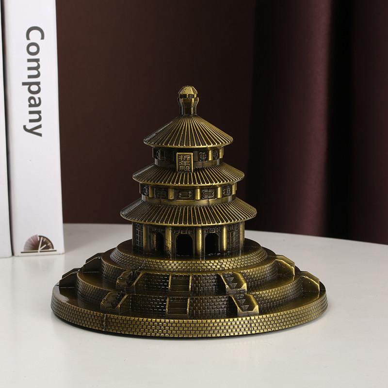 金属合金天坛古代建筑模型摆件成品客厅房间装饰摆饰节日旅游礼物
