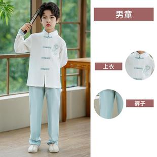 正品 儿童国学汉服演服出服中国风小学生合唱民朗旦诵国风学生表 元
