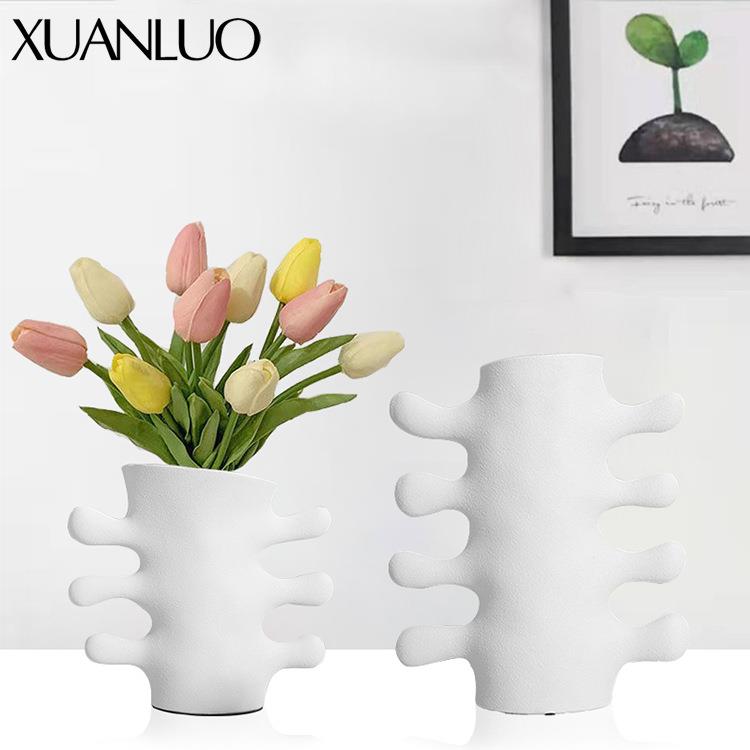 现代艺术抽象树脂花瓶样摆件板间售楼处玄关客厅家居装饰品插花器