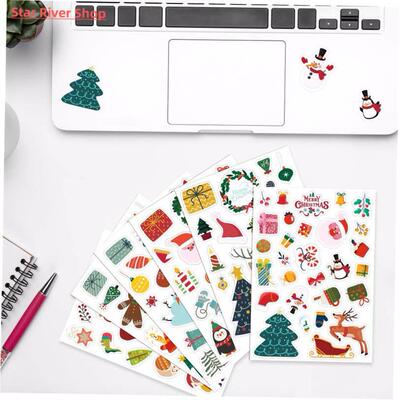 Christmas 12 cartoon transparent stickers PVC Halloween gift
