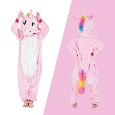 Girls Clothes Kids Unicorn Pajamas Cartoon Animal Kigurumi O