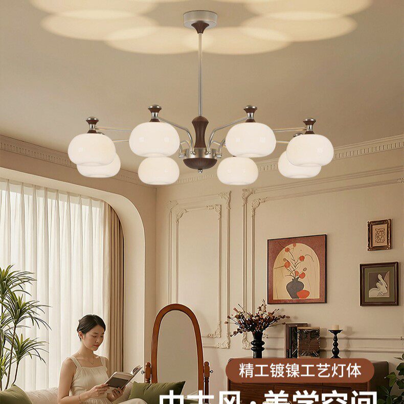 胡桃木色大厅客厅吊灯户外吊灯