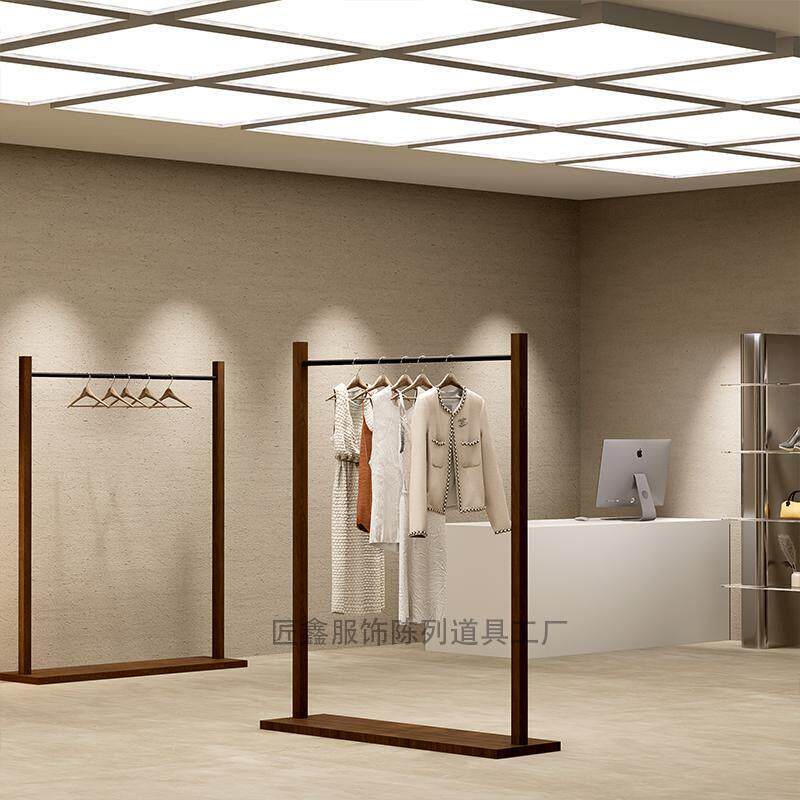 服装店专用挂衣架不锈钢挂衣架中岛落地式女装店货架展示架陈列架