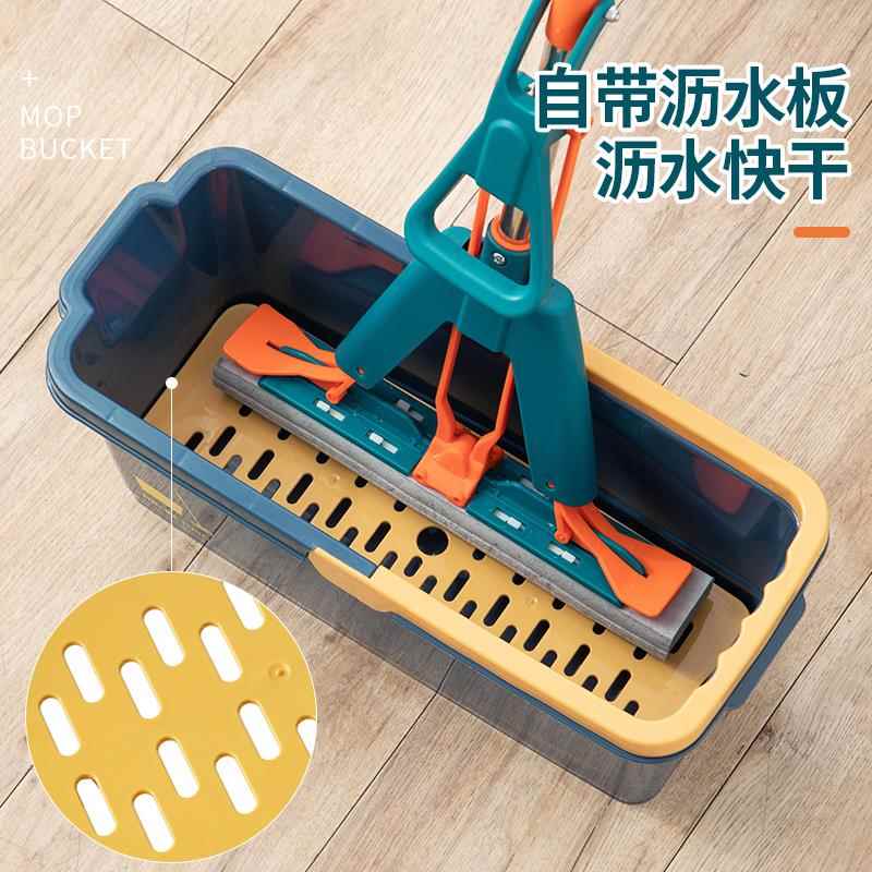 长方形拖把折叠水桶塑料拖把桶提手储水用拖地盆家用一拖净免手洗