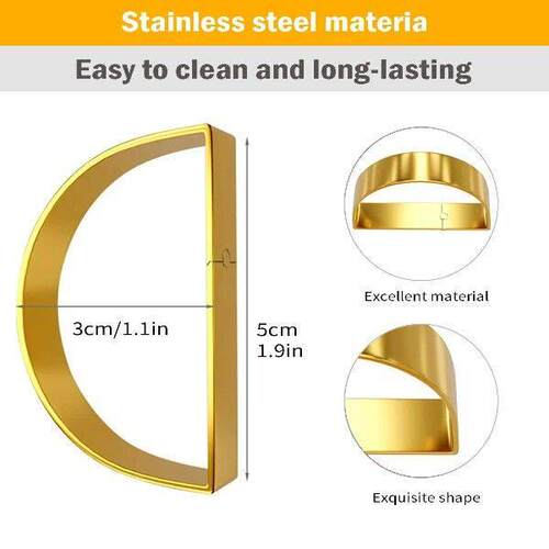 Leeseph Gold Napkin Rings Set of 12 Semicircle Metal Gold