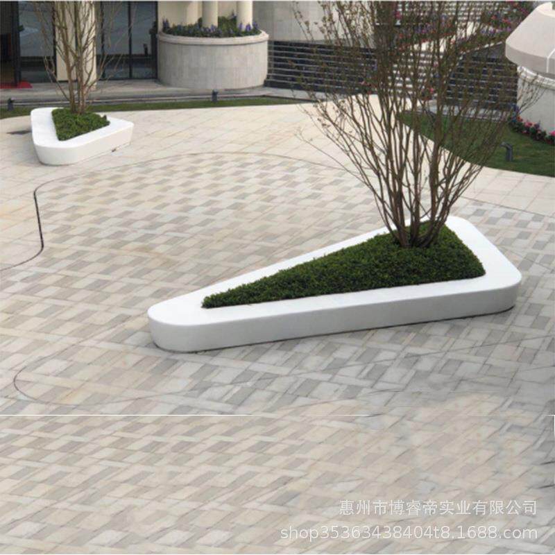 玻璃钢树池坐凳公园园林长凳景观花池休闲椅特色坐凳异形户外花坛