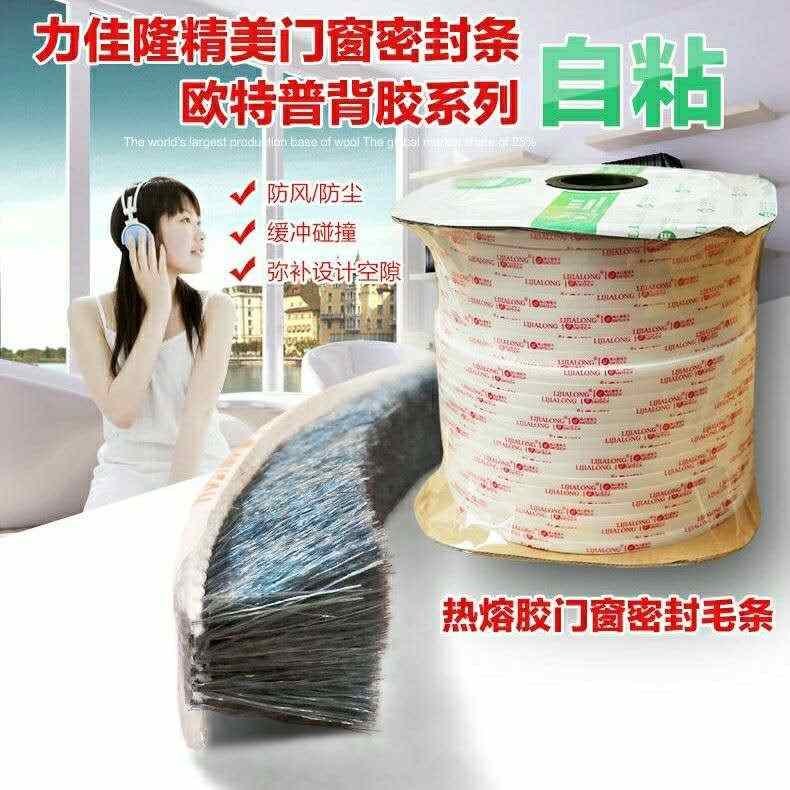 力佳隆衣柜移门毛条防撞条实木推拉门防尘条门窗自粘密封毛条1卷