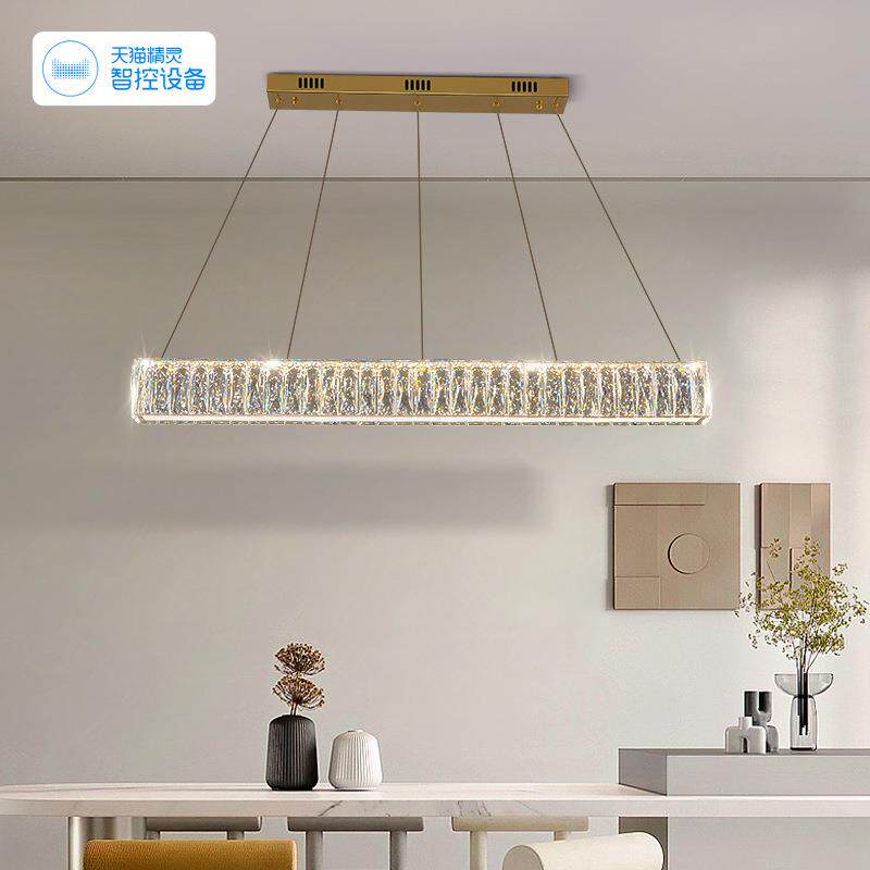 博泳2025年新款长条餐厅水晶吊灯轻奢风高端大气餐桌饭厅吧台灯
