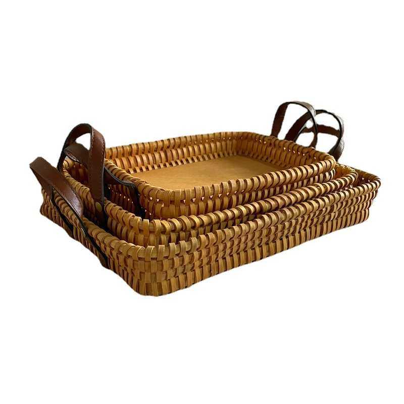 客厅家用茶几面包蓝藤编手提收纳篮客厅桌面零食遥控器储物筐茶盘,收纳整理,其他收纳篮,淘宝优惠券,粉丝福利购,淘宝优惠卷