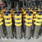 固定款 现货不锈钢警示柱 不锈钢立柱 挡路障移动可拆卸预埋警示柱