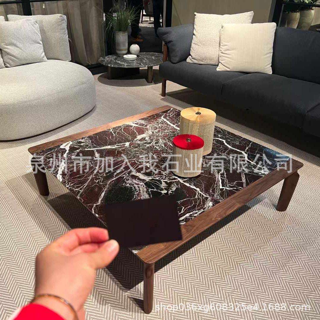 罗曼朵绿天然大理石餐桌异型石材台面茶几边几纳秋绿奢石石材