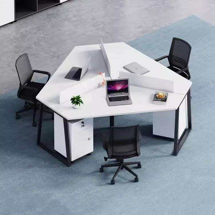 思米异形3/6人位办公桌创意职员桌椅组合屏风办公工位员工桌卡位