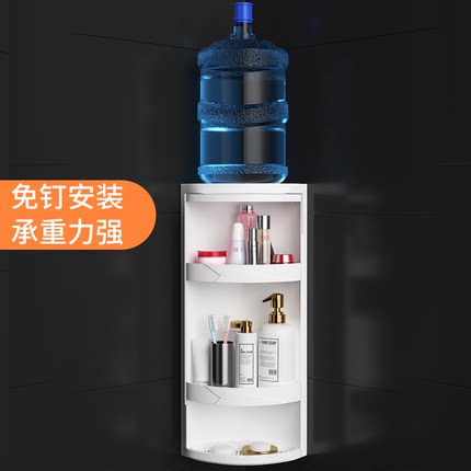 旋转置物架厨房专用三角形调料架收纳挂壁式带柜门墙角储物架层架