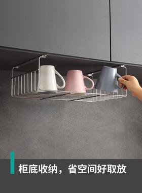 A97厨4房吊柜下3挂篮置物架04不锈钢柜内分层架悬挂收纳菜橱F76MH