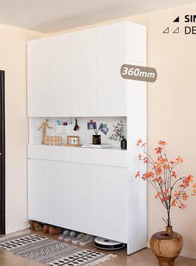 信工2025新款钢制门厅玄关柜36cm免拉手鞋柜收纳柜一体靠墙收纳柜