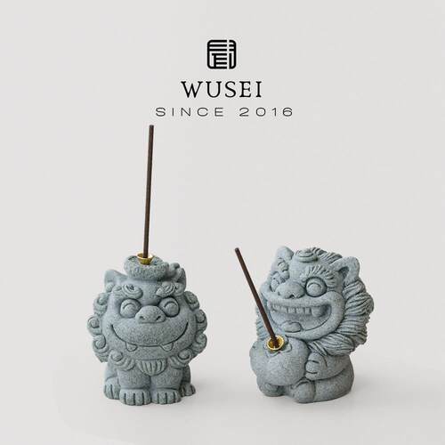 闻说|中式瑞兽麒麟香插茶宠摆件 青砂石手工可养茶玩茶道零配