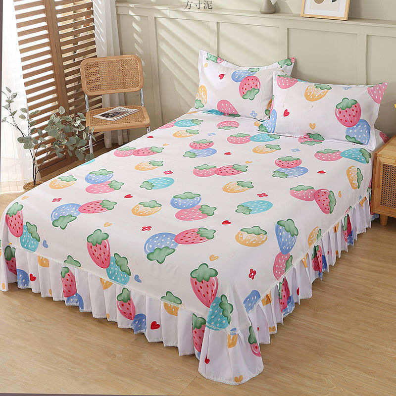 春夏秋冬四季通用加厚磨毛面料床单床裙单件床罩枕套床品外贸批发