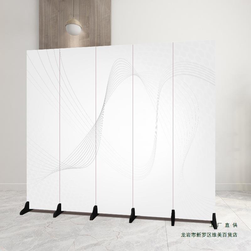 定纯白色屏隔风断墙折遮叠移动办公室客厅玄关现代家用挡板NVR做