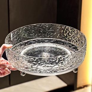 高颜值茶几果盘轻奢风高档托盘干果盘 旋转水果盘客厅家用2023新款