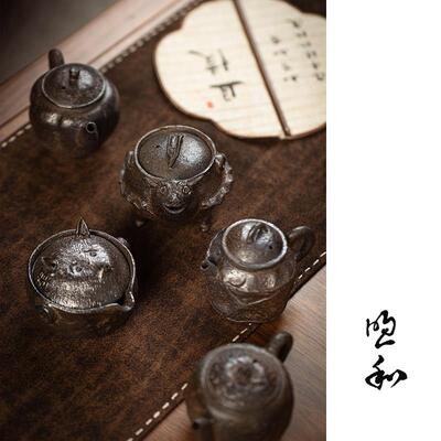 煦和院子 朴由柴烧紫砂壶手捏壶宜兴紫砂纯柴裸烧自然落灰诧寂风