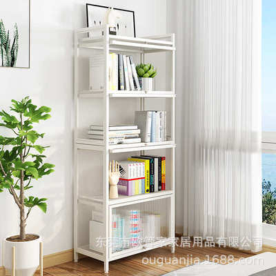 厨房落地置物架 碳钢多层带柜门防尘橱柜微波炉锅具收纳架