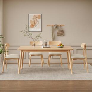 家用椅欧子实木餐椅靠背木小户型餐酒店橡原木厅QXV北简约餐桌椅