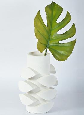 简约白色花器摆件套装卧室样板间展厅茶几摆件电视柜餐桌装饰品