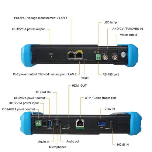 8K工程宝IPC9800CADHPro数字网络模拟同轴高清视频监控综合仪