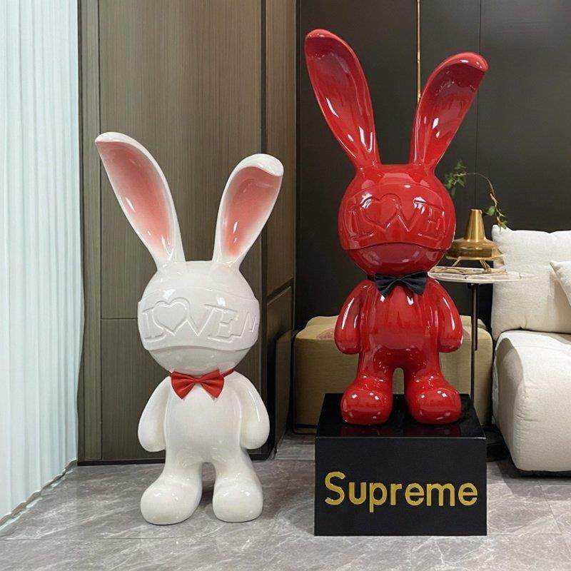 网红LOVE兔子公仔装饰大摆件客厅电视柜玄关过道家居摆设乔迁送礼
