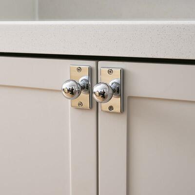 indoors原创意式极简银色圆球柜门把手鞋柜抽屉黄铜球形明装拉手